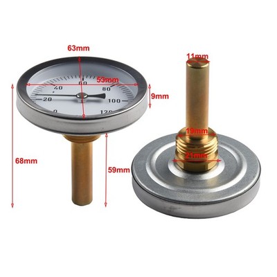 Rohrthermometer Messung 1/2'' BSPT Taper Thread Rear Entry 48 Zoll 63mm
