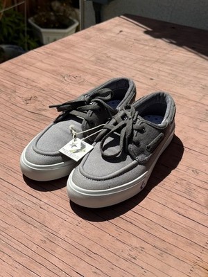 NWT Converse Women s 8.5 Men's 7 Stern Oxford Boat Shoes Gray White Check Desc