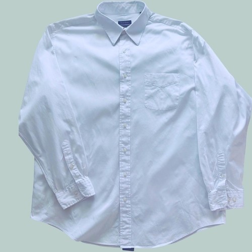 Club Room, Club Room 80s Pinpoint Oxford Dress Shirt Men's XXL 18 36/37 White Cotton