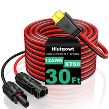 12AWG XT60 Solar Cable 30FT, Solar to XT60 Cable 3 10 15 20 25 40 50FT, Solar...