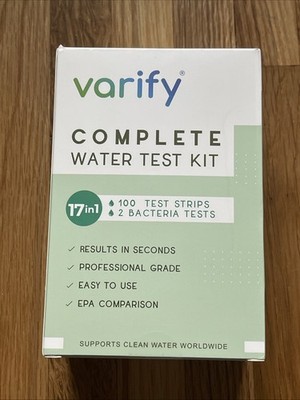 Varify 17In1 Complete Drinking Water Test Kit - 99 Strips + 2 Bacteria Tests