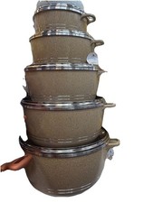 Set di pentole rivestite in marmo 5 pezzi antiaderente pentola casseruola pentola e coperchio