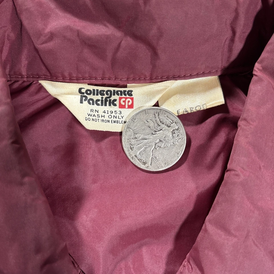Vintage Mr. Pibb 1980’s Rare Windbreaker Jacket Maroon Color Size Large - Image 3 of 4