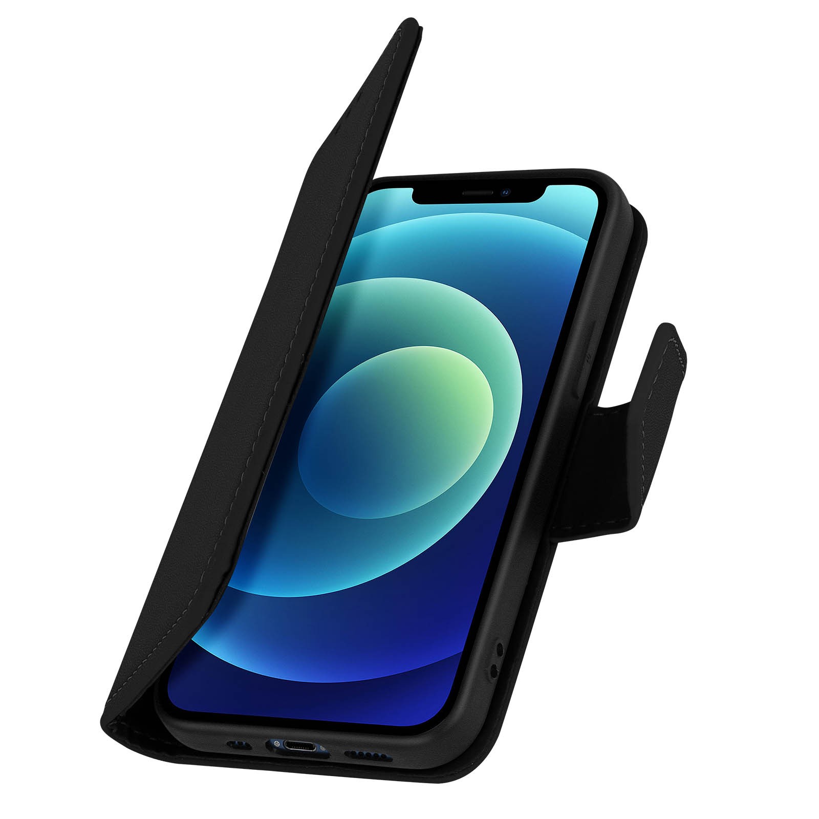 Coque à rabat iPhone 12 Pro en cuir antichoc pour stopper les rayures d'écran - 2