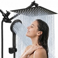 Tudoccy Shower Head, 8 High Pressure Rainfall 8 inch - Matte Black, Black