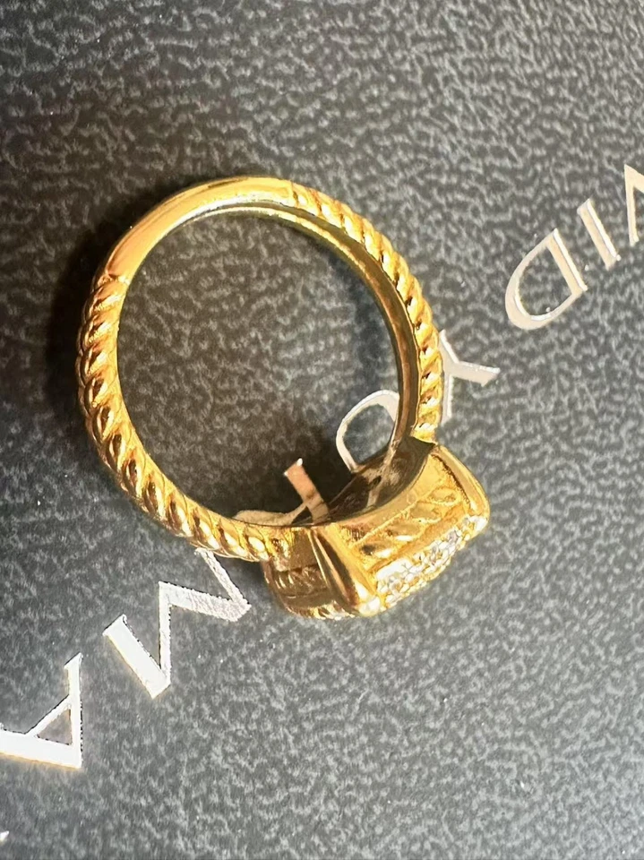 Anel Pavê de Diamante Perfect/DAVid/YurmanSterling Ouro 18k Chatelaine 14mm Tamanho 7 - Imagem 2 de 4