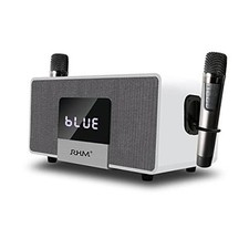 White TV Karaoke System with 2 Wireless Microphones - All in One