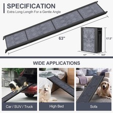 Dog Ramp for Car 63" L  17" W