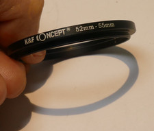 52mm - 55mm Metal Step Up Adapter Ring Lens to 55mm Filter Threads