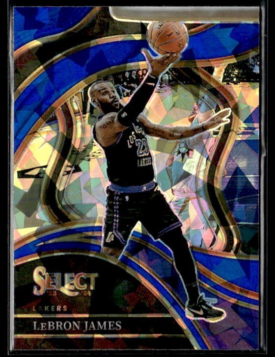 L19,637 -  2023-24 Select Prizms Blue Cracked Ice #266 LeBron James