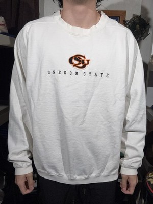 Vintage 90s Oregon State CSU White Orange Oversized Embroidered Crewneck  XXL