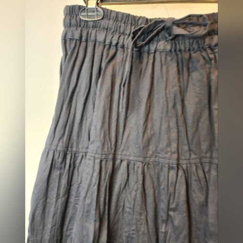 New Black Crinkle Maxi Skirt Romantic Flowy Bohemia Style Comfort Skirt One Size - Picture 7 of 10