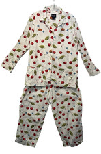 Nick  Nora Cherry Pie And Blue Bird Swallow Pajama Set Size XL