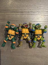 Vintage 1991 TMNT Talkin Turtles Lot Leonardo Donatello Michelangelo Playmates