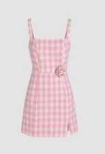 Womens pink & white sleeveless gingham dress by CIDER, size M (fits 10), NWT