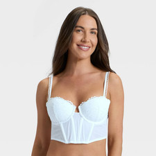 Women's Woven Cotton Lingerie Corset - Auden  White - Small - L19