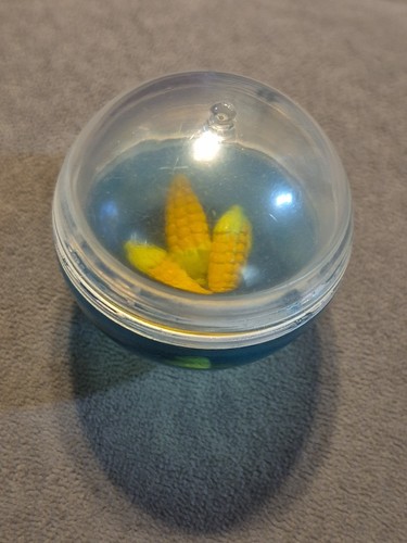 Rolling Ball Blue Clear With Corn On The Cob Inside Hard Plastic - Picture 2 of 6
