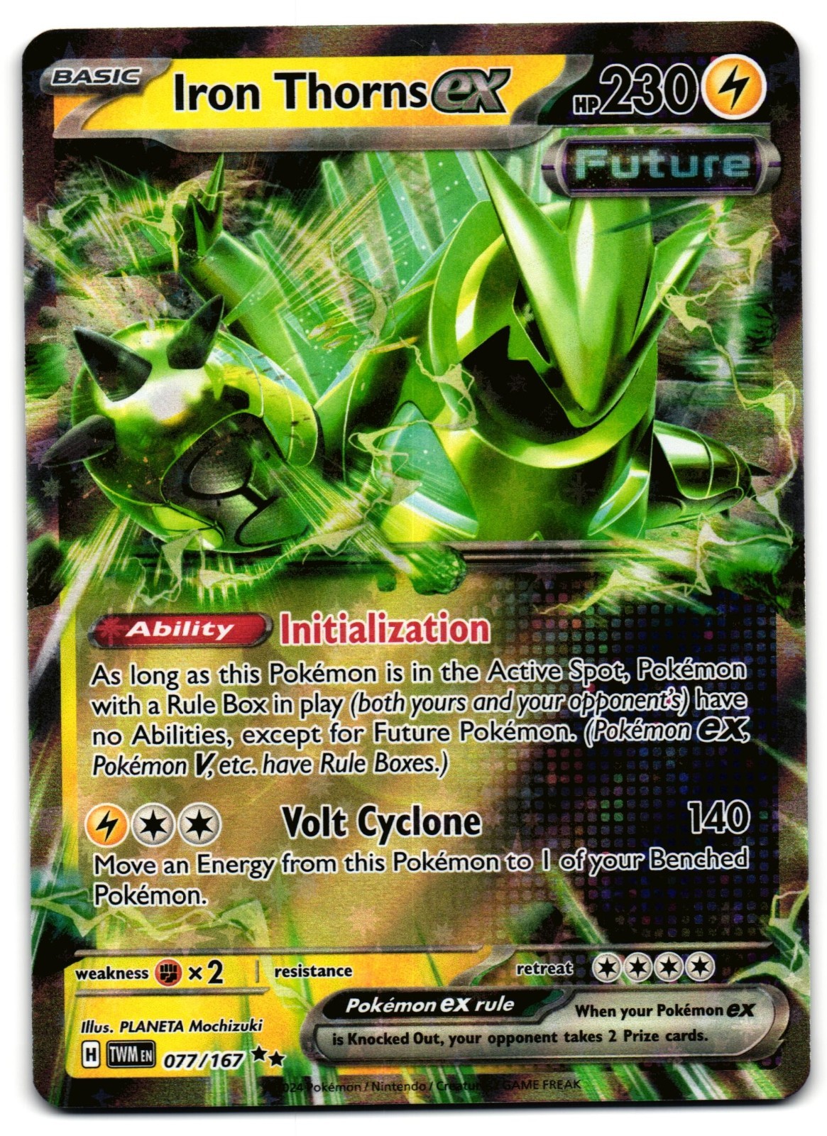 Iron Thorns EX 077/167 - Twilight Masquerade Pokemon TCG Double Rare - NM Card