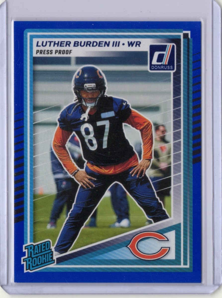 2025 Panini Donruss Football Blue Press Proof Rated Rookie Luther Burden III#395
