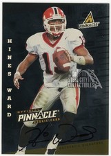 Hines Ward 1998 Pinnacle Rookie Autograph Card # 1 Of 500. rookie card picture