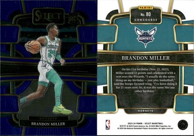 Brandon Miller Rook ie Lot of 10  Basketball Cards  Charlotte Hornets  NBA-F210