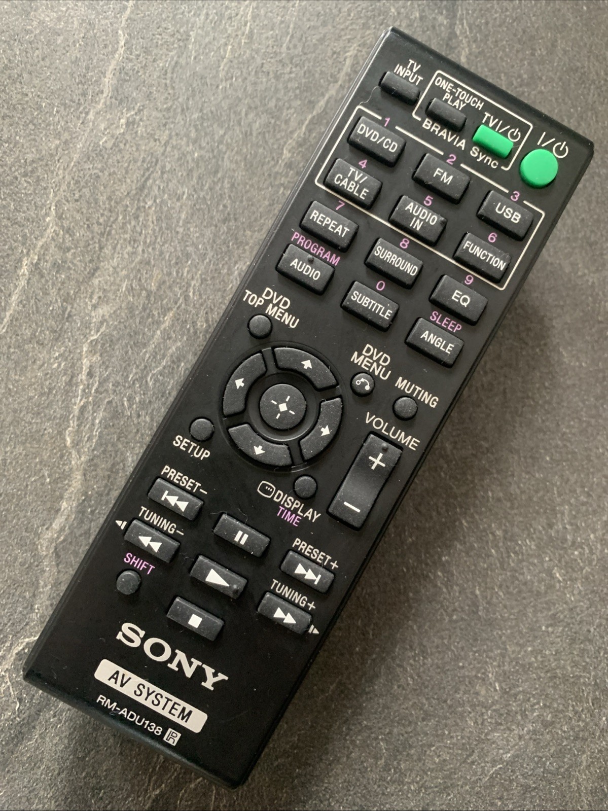 SONY RM-ADU138 GENUINE REMOTE FULLY STRIPPED CLEANED TESTED AND WORKING