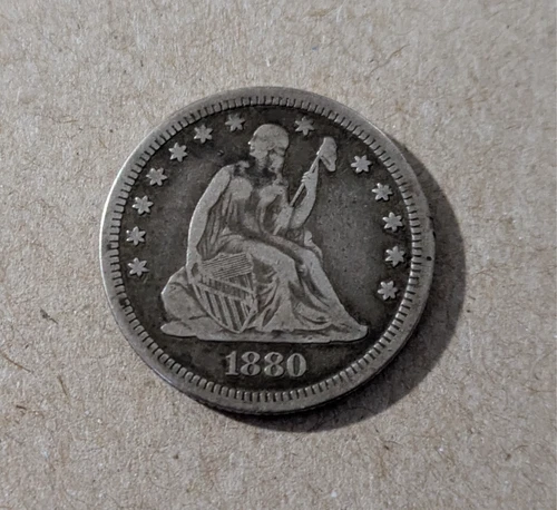 1880 Seated Liberty Quarter Nicely Circulated VF+ Key Date