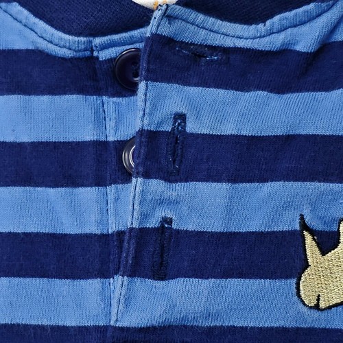 RARE Vintage Carters John Lennon Romper 12-18 Month Blue Striped Rhino Baby Y2K - Picture 16 of 16