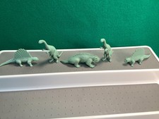 Marx 1950s Green Small Mold Dinosaurs Vtg Prehistoric Playset Lot of 5