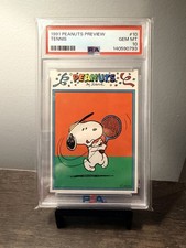 1991 PEANUTS PREVIEW SNOOPY TENNIS #10 PSA 10 Pop 4! New Cert! Charles Schulz