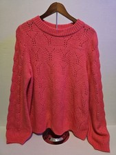 GAP Women  s XL Coral Knit Crew Neck Sweater Long Sleeve Pullover