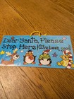 Festive 'Dear Santa Please Stop Here!''  Hanging Sign Plaque Christmas Decor