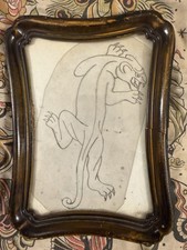 vintage 1960  s acetate tattoo stencil Of Crawling Panther