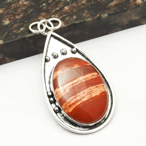 Red Rainbow Jasper Gemstone Handmade Pendant Jewelry Women Gift 2.8" AP-45643