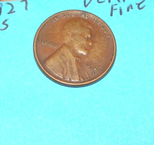 1927 S  WHEAT CENT  VERY FINE  # 4