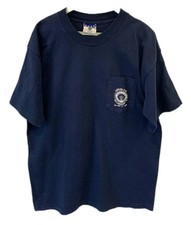 Vtg IBEW Local Union 812 Williamsport PA T Shirt L Navy Blue Pocket USA Made #80