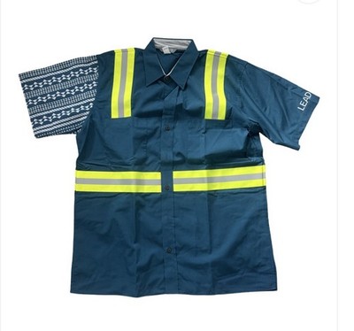 Hawaiian Airlines  Uniform Shirt Hi-Vis Reflective Workwear Aloha Style (L)