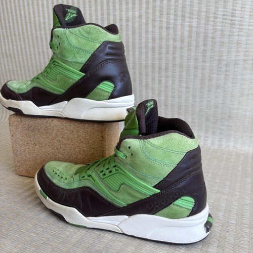 Reebok SNS Twilight Zone Pump Shoes Mens Size 10.5 Neon Green Hi Top Sneakers - Picture 8 of 24