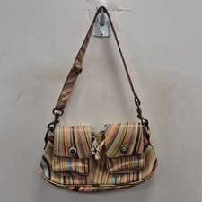 Paul Smith Swirl Multi Stripe Leather Pocket Hobo Shoulder Handbag Purse Rare