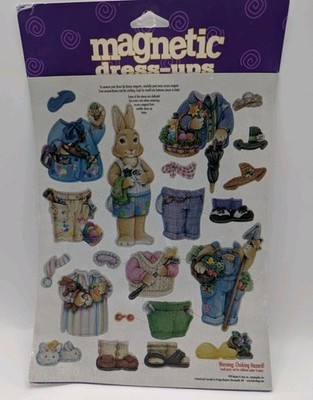 Vtg 2003 Easter Magnetic Dress up Bunny Rabbit By Maybe It's Time NOS Magnet
