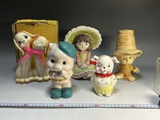 Showa Retro Ceramic Piggy Banks Figurines Lot of 5 Collectible 15+