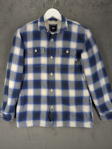 Vans Lumberjack Shirt Jacket Size Youth Large Sherpa Lined Cotton Flannel Button - Picture 1 of 12