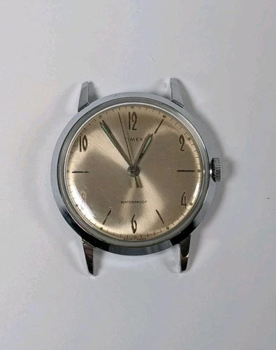 AS-IS PARTS REPAIR Vtg Timex Men’s Watch Manual Wind Marlin 34mm Silver Tone
