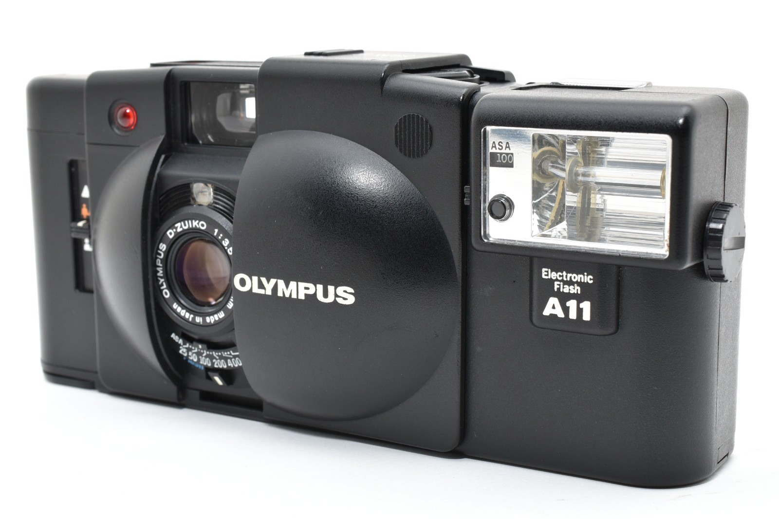 All Works! [TOP MINT] Olympus XA2 + A11 35mm Film Camera Black From Japan