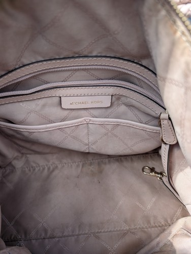 Michael Kors Lexington Large Pebbled Leather Shoulder Bag Blush Pink Smokers Bag - Picture 8 of 9