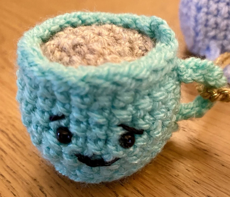 Handmade Crochet Miss Fits Coffee Cups X6 Bunting/ Garland - Image 4 of 4