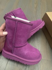 NIB NEW UGG toddler Classic II Shimmer MANGOSTEEN pink purple suede boots size 6