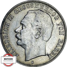 J 39  3 Mark BADEN Friedrich 2 von 1911 G in SS fleckig  3690