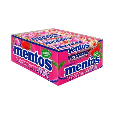 Mentos Strawberry Mix Kaubonbons, 40 Rollen à 37,5g Kiste
