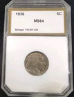 1936 5C Buffalo Nickel Brilliant Uncirculated #6315